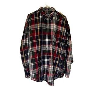 Ralph Lauren CHAPS Men's Primary Colors Plaid Long Sleeve Button Shirt SZ L